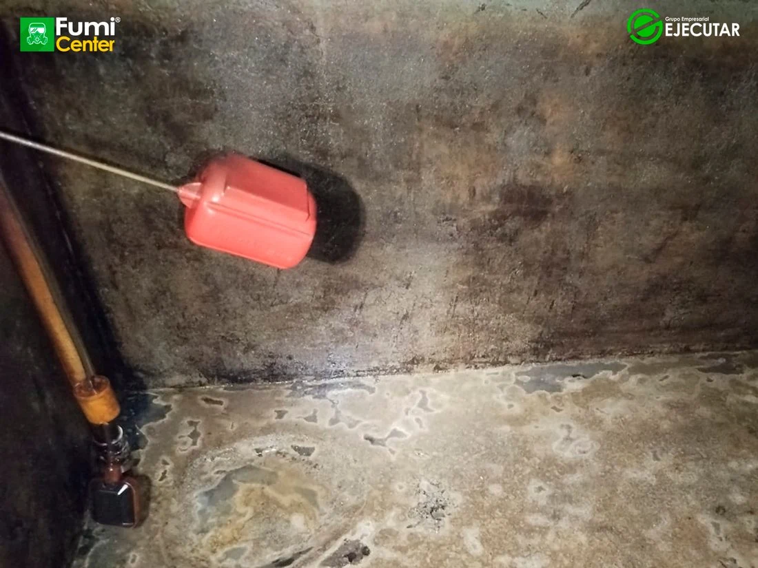 Lavado de cisterna subterránea en sede del SENA Regional Magdalena por FumiCenter: acceso, lodo en el fondo, trabajo con línea de vida y tanque limpio (7)